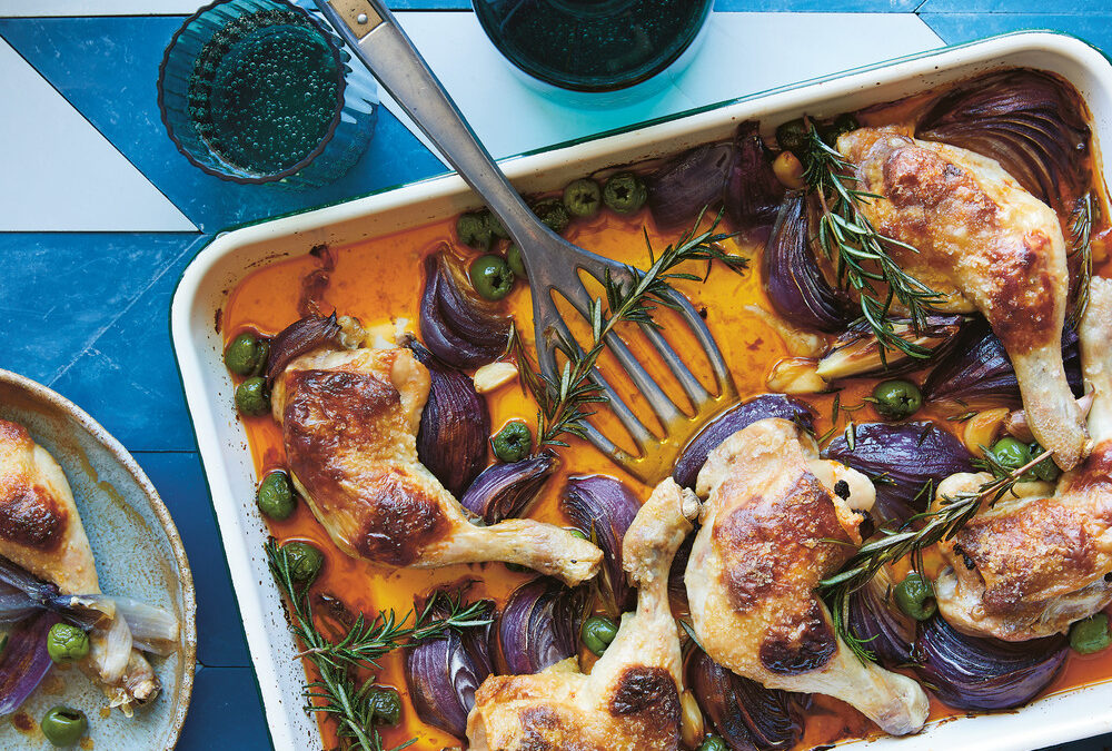 One-pan chicken and chorizo tray bake