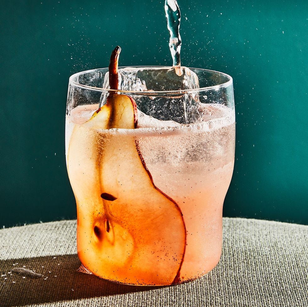 Try this pear spritzer mocktail recipe if you like apple cider vinegar